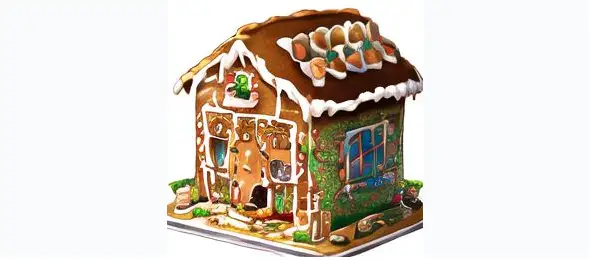 "A detailed diorama featuring a gingerbread house as the central element. The house is surrounded by a landscape made of toast and crunch cereal. Everything is perfectly in focus, and the backdrop is an unblemished white."
