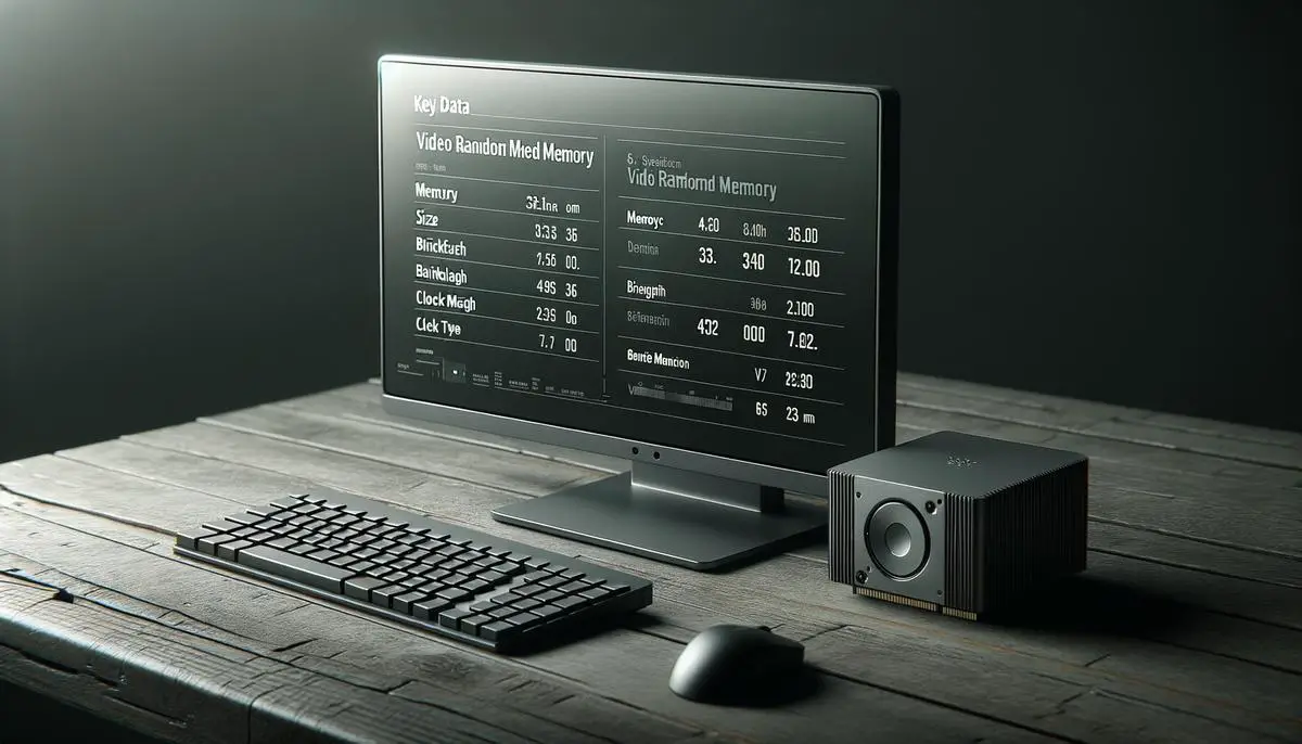 Image of a computer with VRAM specifications showing on the screen