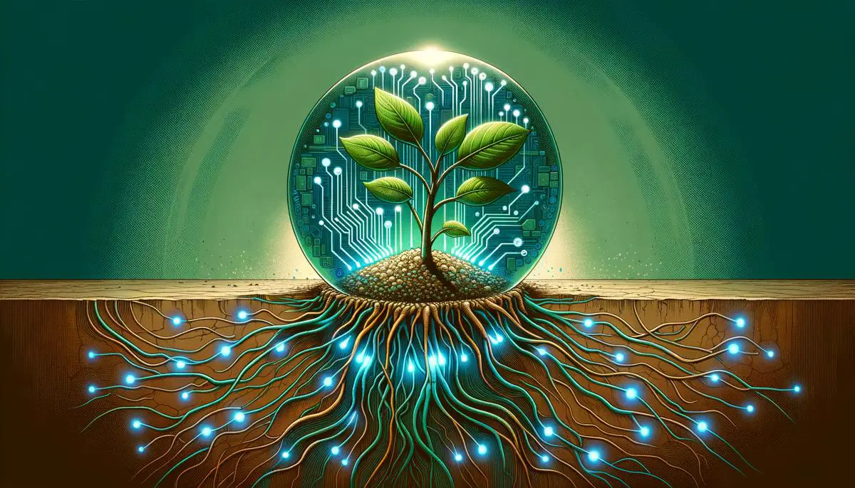 An illustration showing the concept of a seed in artificial intelligence, representing the beginning of a machine's learning journey