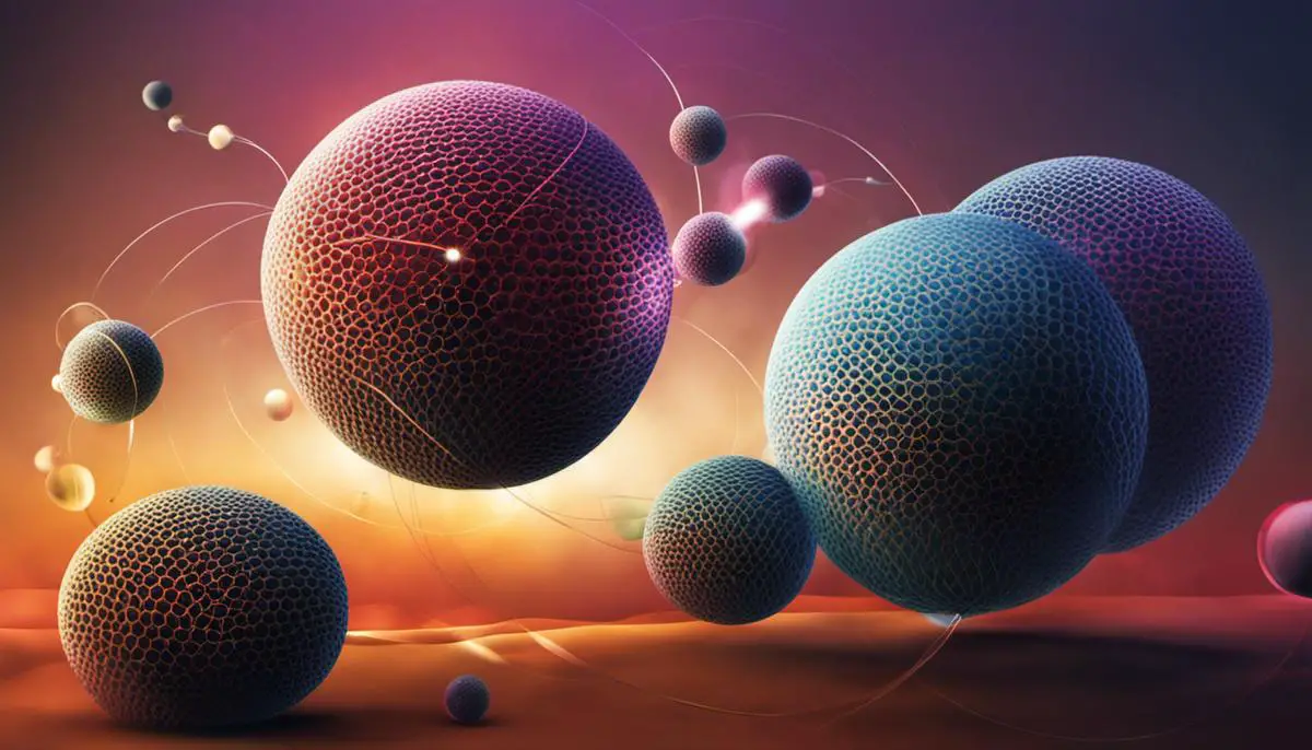 Illustration of atoms diffusing through a gradient