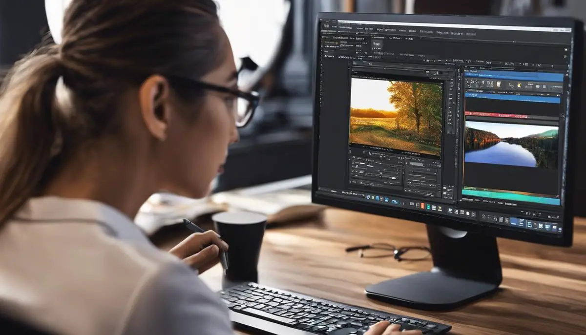 Image of someone using image editing software on a computer