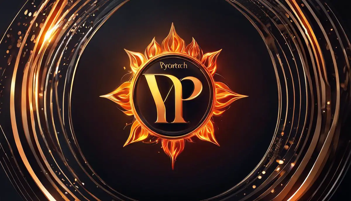 Image depicting PyTorch logo with flames, representing power and innovation