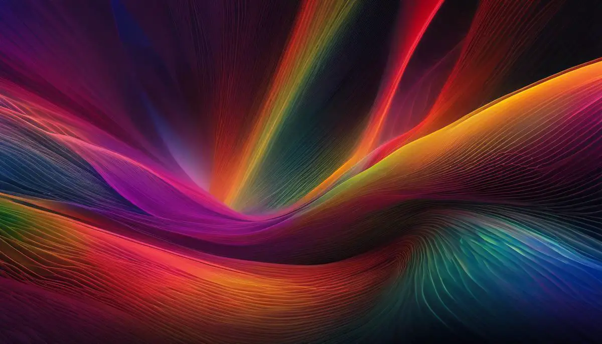 A colorful image representing the concept of image diffusion, with lines and gradients merging and spreading across a digital canvas